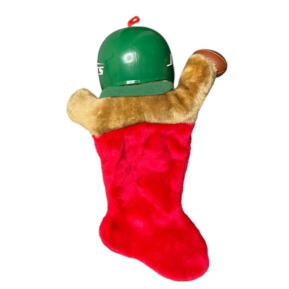 VTG NY Jets Teddy Bear Christmas Stocking NFL Football Plush 19" Hard‎ Helmet - Picture 2 of 9